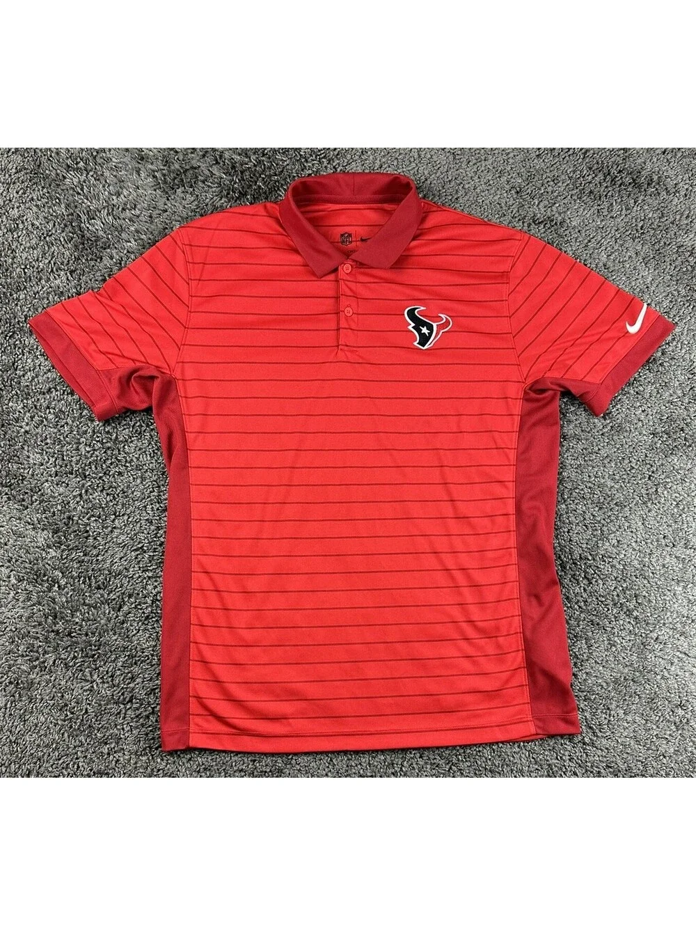 Nike NFL Houston Texans Polo Shirt Mens Medium Red Dri-FIT Team Issued Staff M